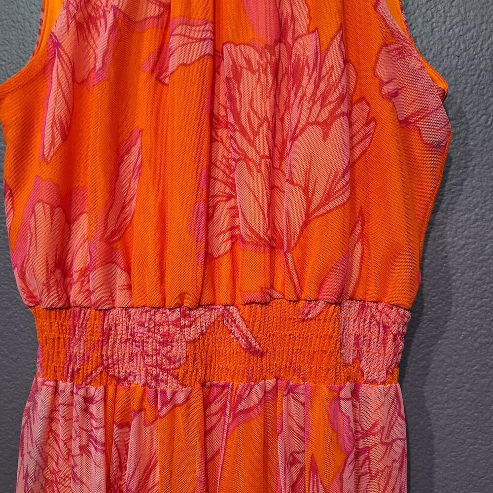 Kate and Lily orange pink print sleeveless maxi dress womens 6 - Picture 2 of 8